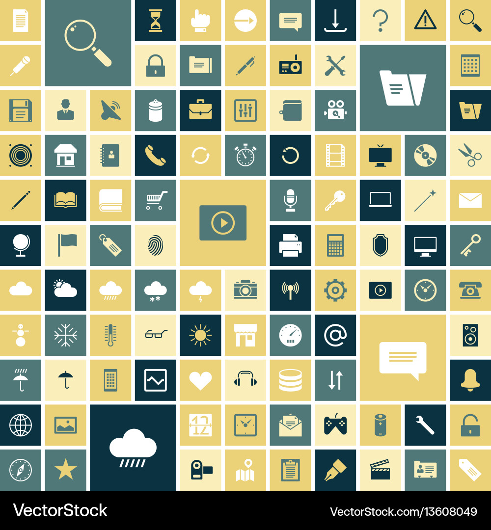 Modern Flat UI Icons vector image
