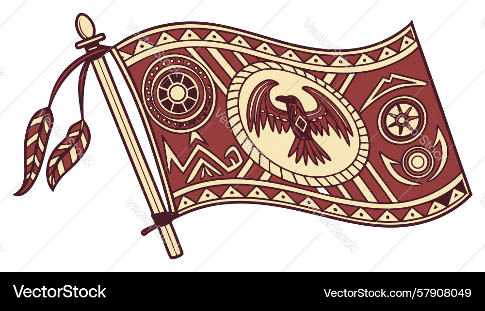 Native tribal patterned flag design generative ai Vector Image