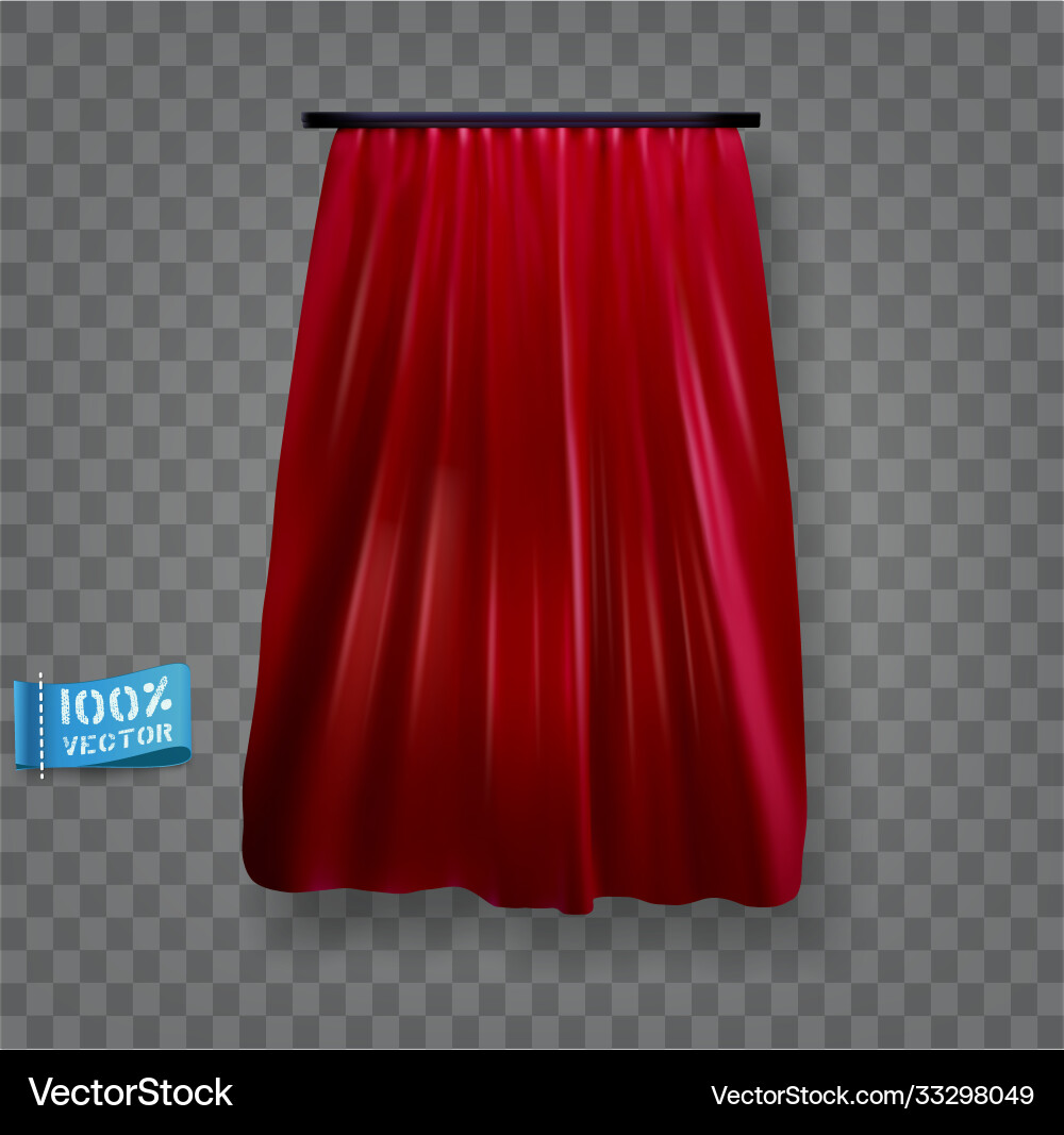 Red curtain isolated realistic element Red curtain isolated realistic element vector image