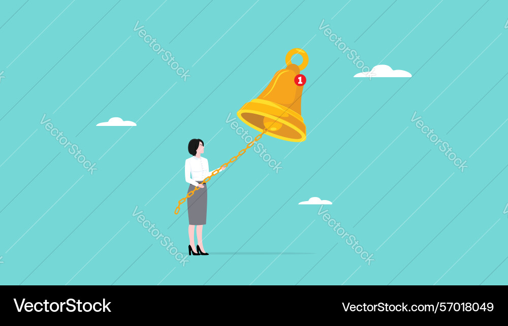 Ring a bell get reminder notifications for new Vector Image