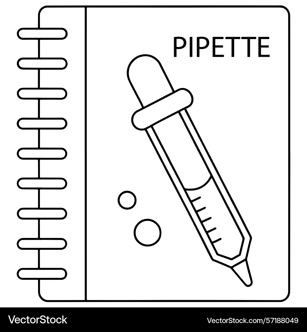 Science notebook featuring a pipette vector image