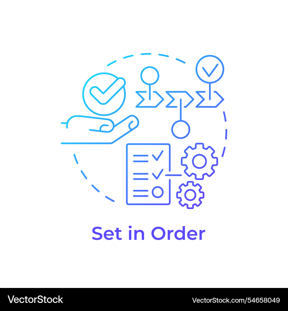 Set in order blue gradient concept icon vector image
