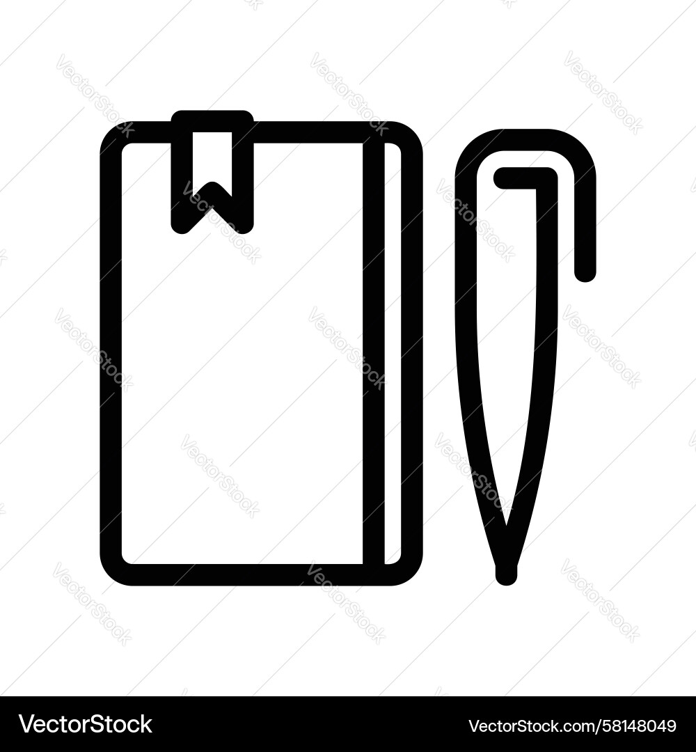 Simple Notebook with Pen Icon Vector Image