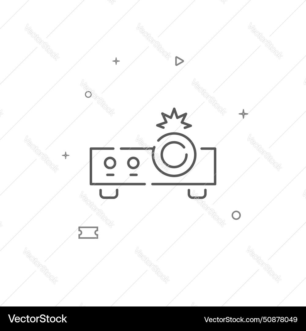 Video projector simple line icon symbol pictogram Video projector simple line icon symbol pictogram Vector Image