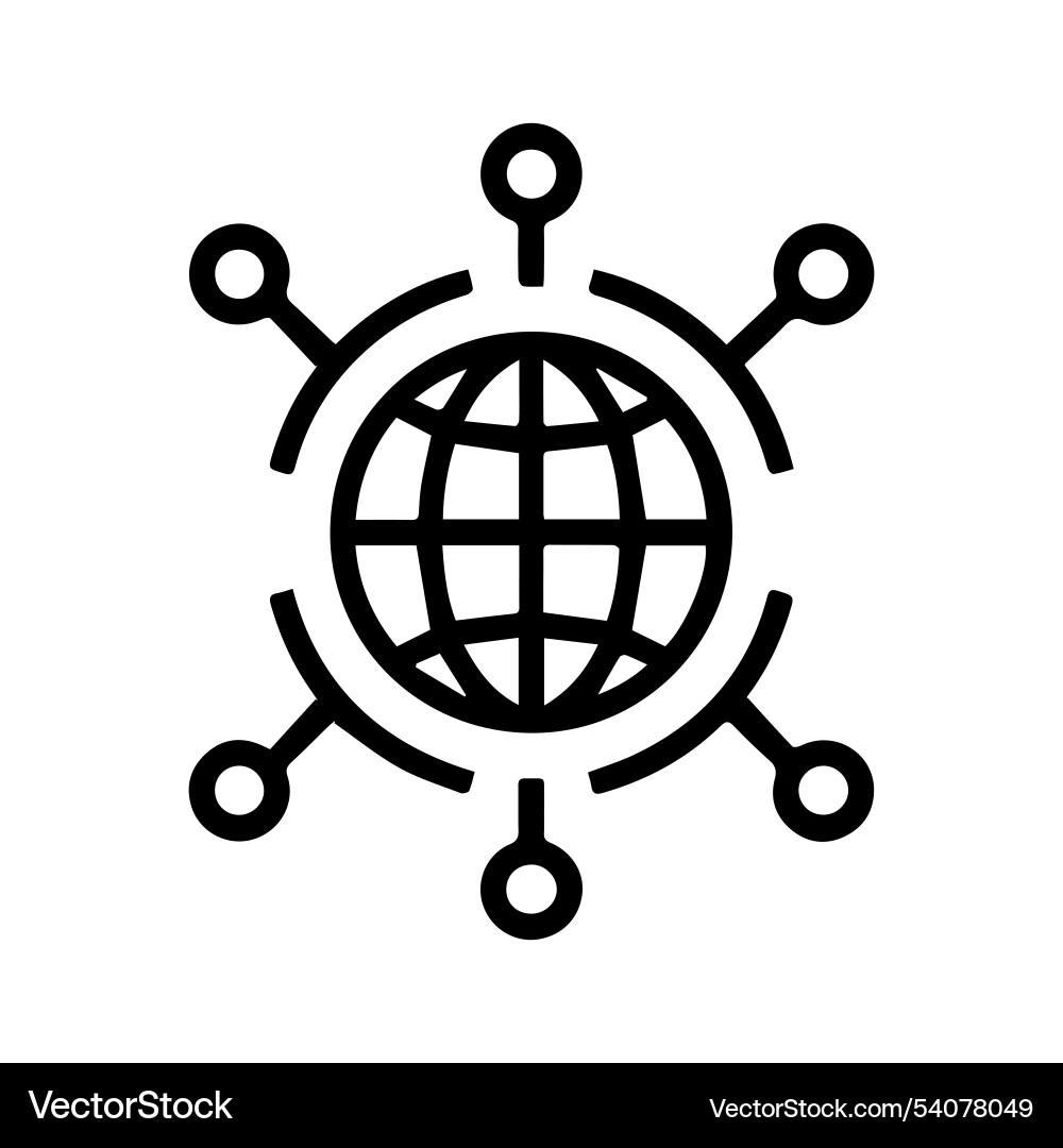 World connection network icon vector image