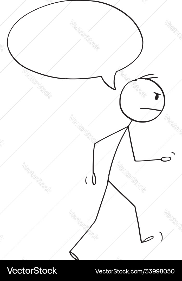Cartoon wütend Mann weglaufen mit leeren Cartoon wütend Mann weglaufen mit leeren vektorbild