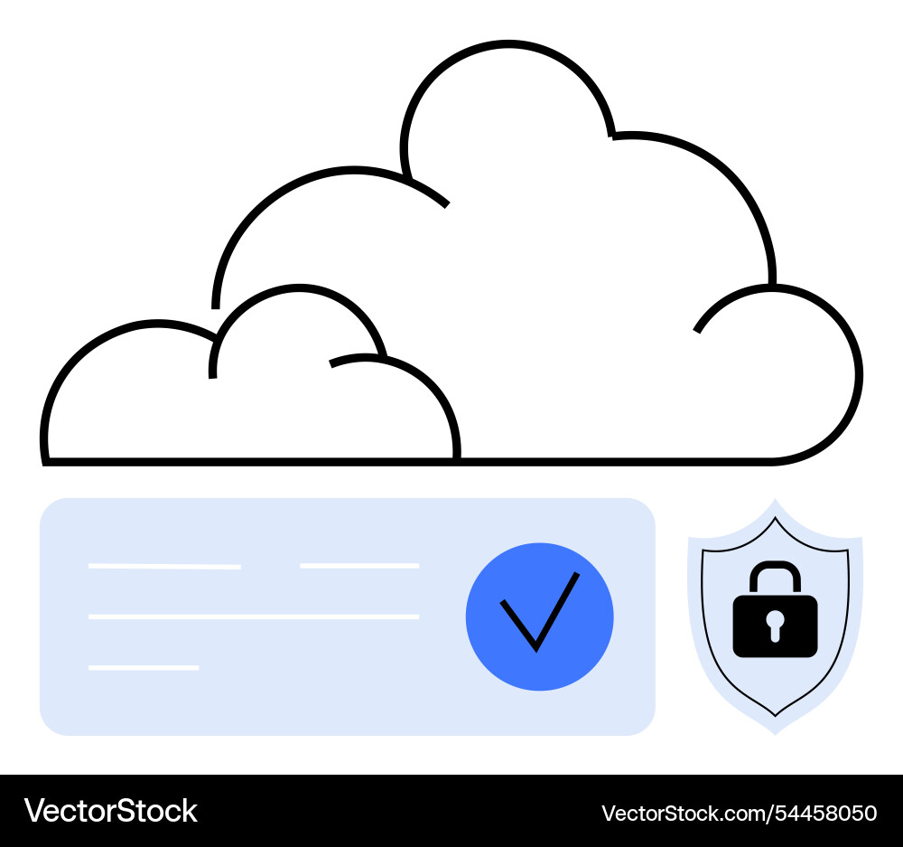 Cloud computing security with check mark Vector Image