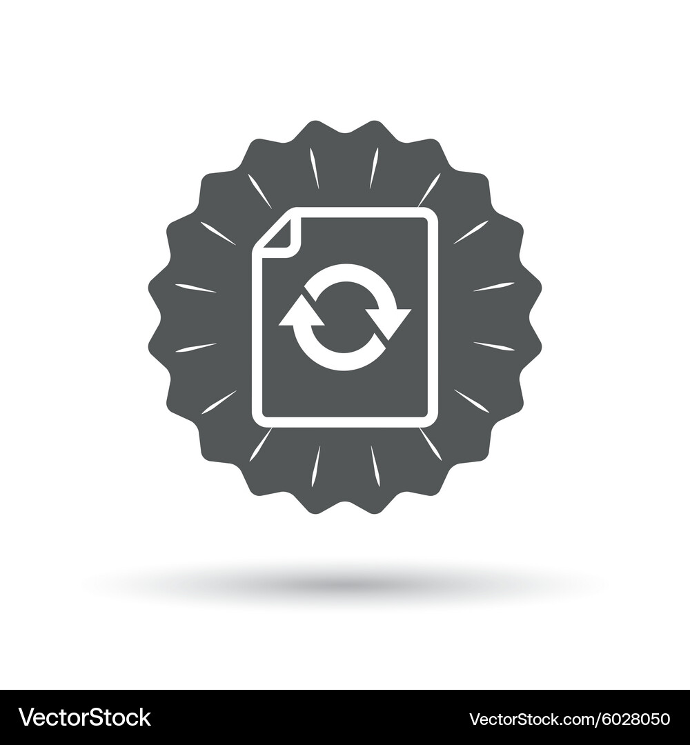 File document refresh icon reload doc symbol Vector Image