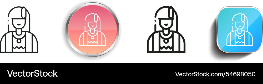 Hippie icon thin linear regular and button style Hippie icon thin linear regular and button style vector image