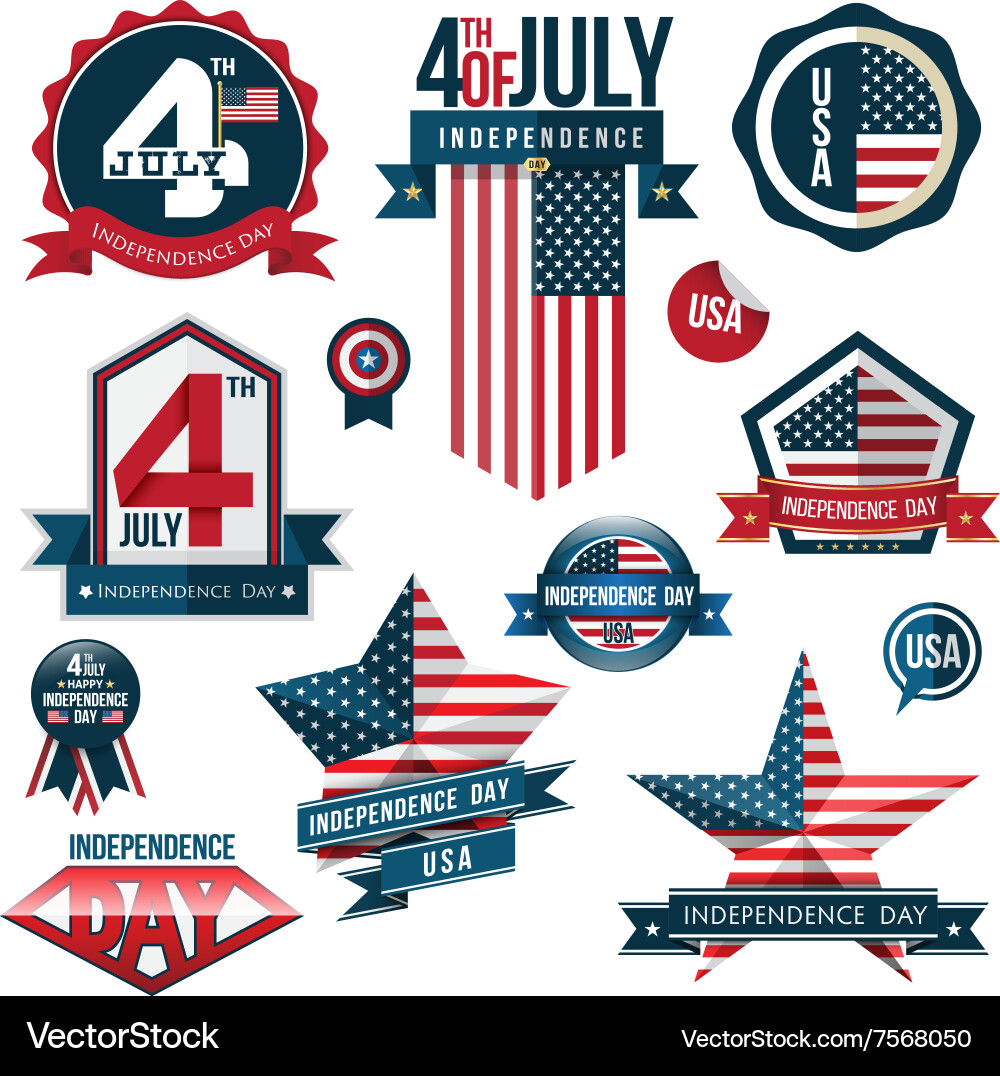 Independence Day Labels & Badges vector image