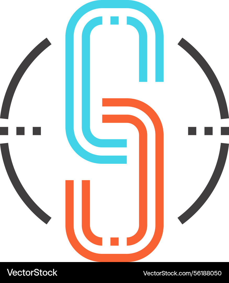 Link building flat line web icon concept Link building flat line web icon concept vector image