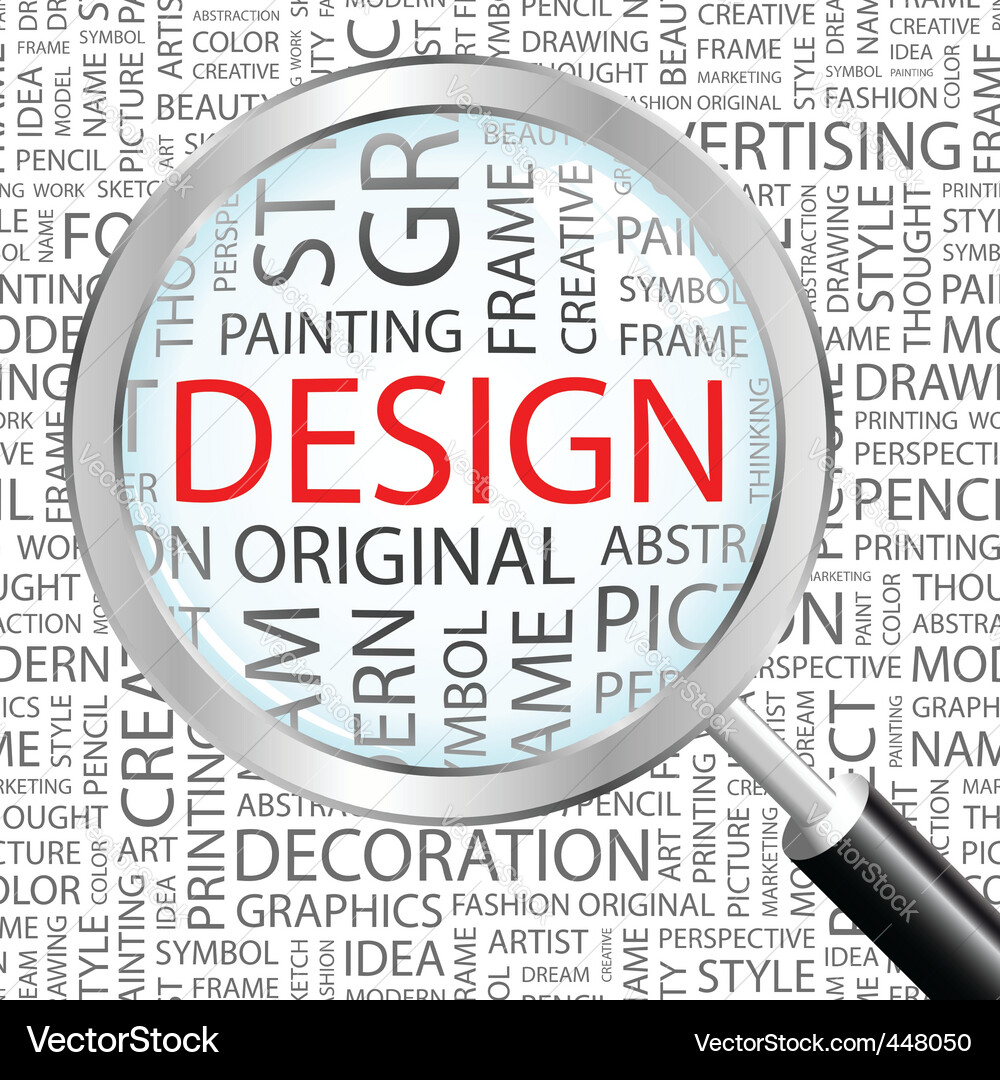 Magnifying glass over background with different Vector Image