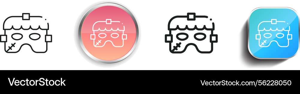Mask icon thin linear regular and button style vector image