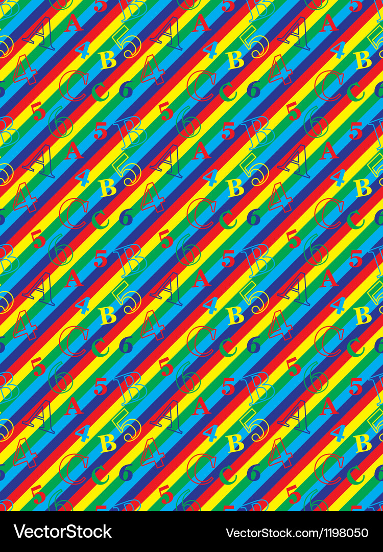 Pattern with letters and numbers Vector Image
