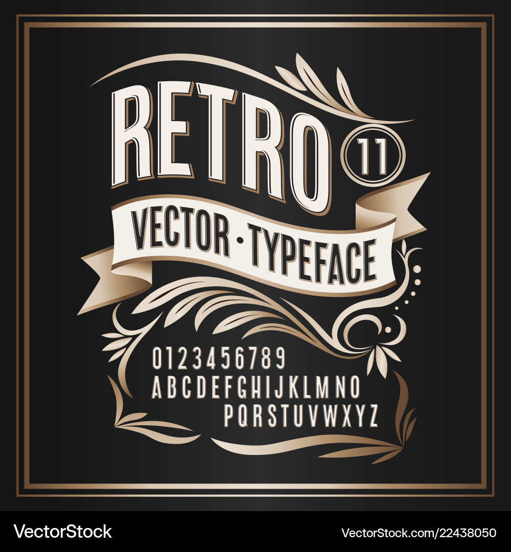 Retro Golden Badge - Typography Vector Image