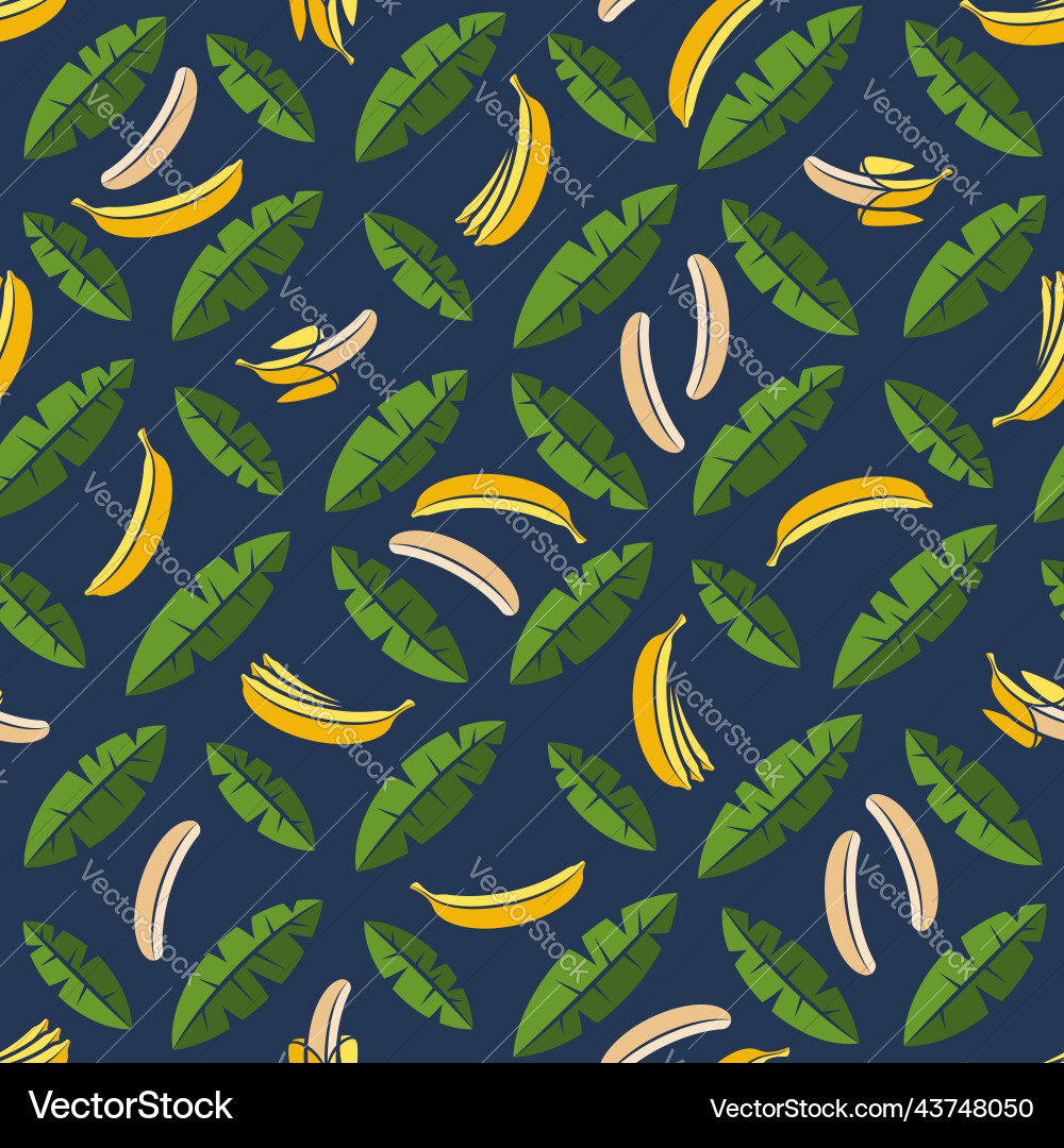Seamless pattern with palms and bananas Seamless pattern with palms and bananas vector image