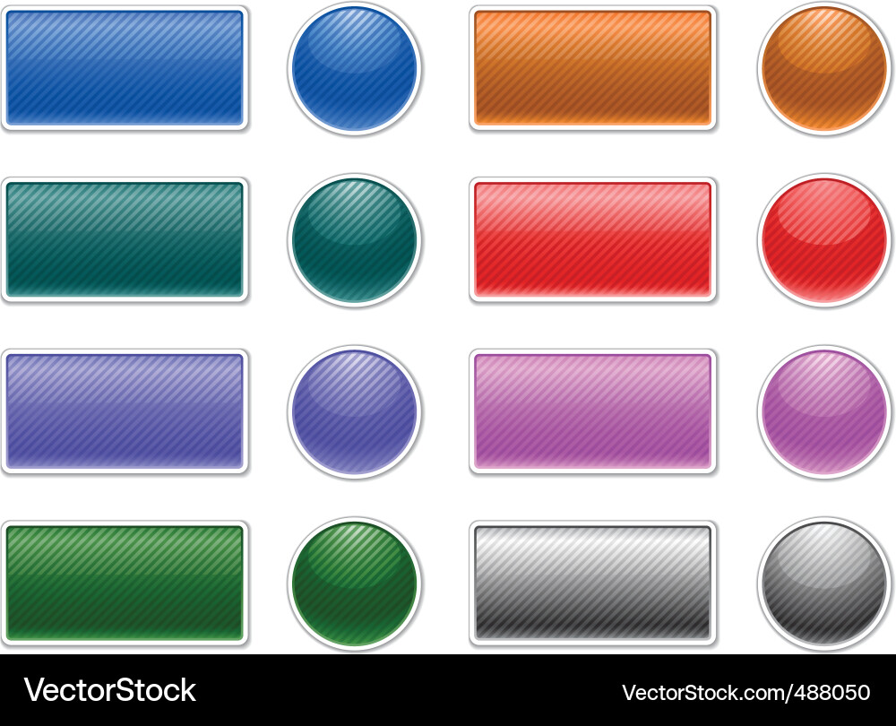 Shiny Striped Web Buttons vector image