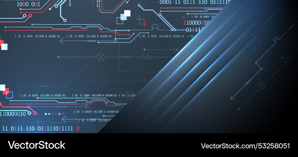 Abstract Technology & Code Background Vector Image