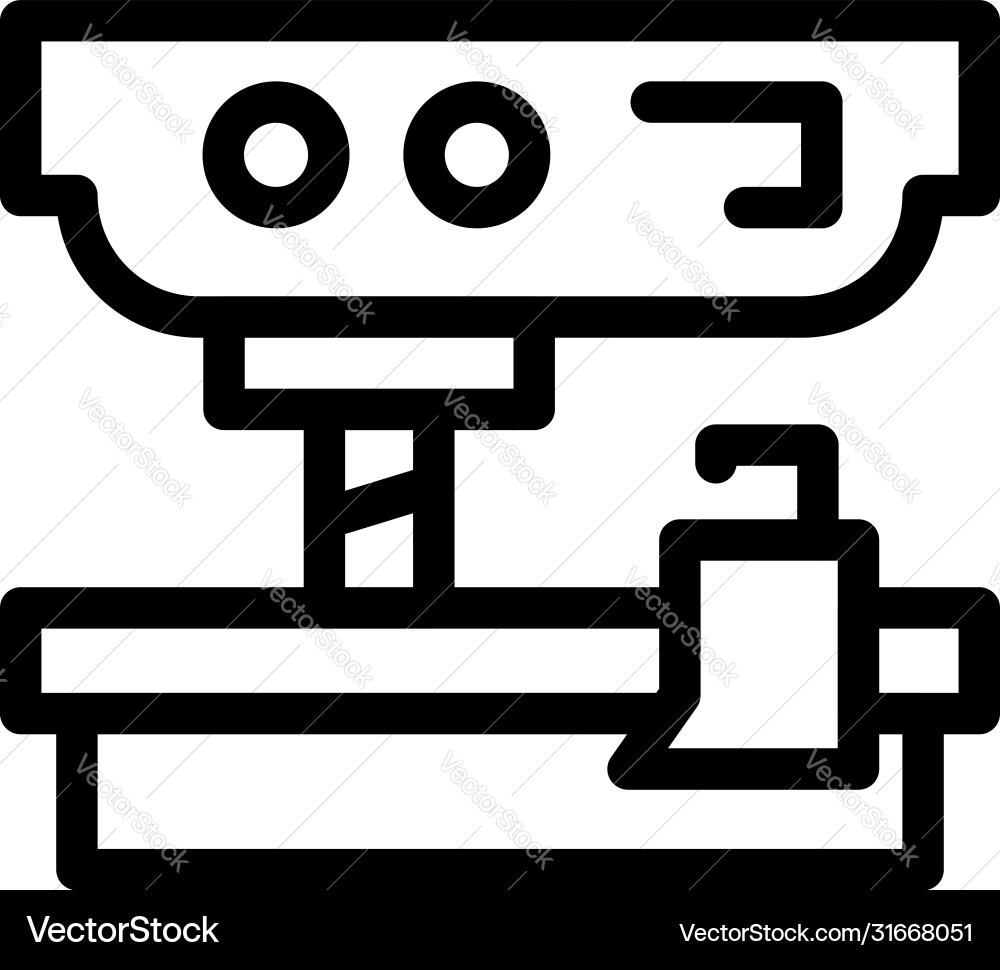 Automated milling machine icon outline style Vector Image