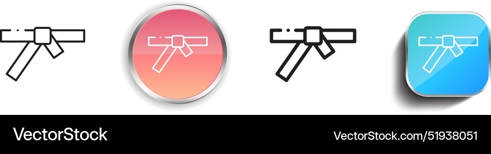 Black belt icon thin linear regular and button vector image