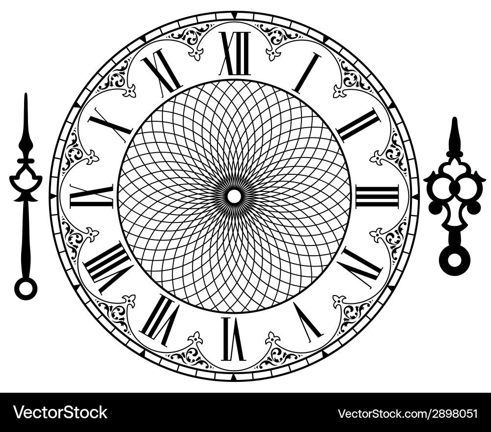 Elegant Vintage Clock Royalty Free Vector Image