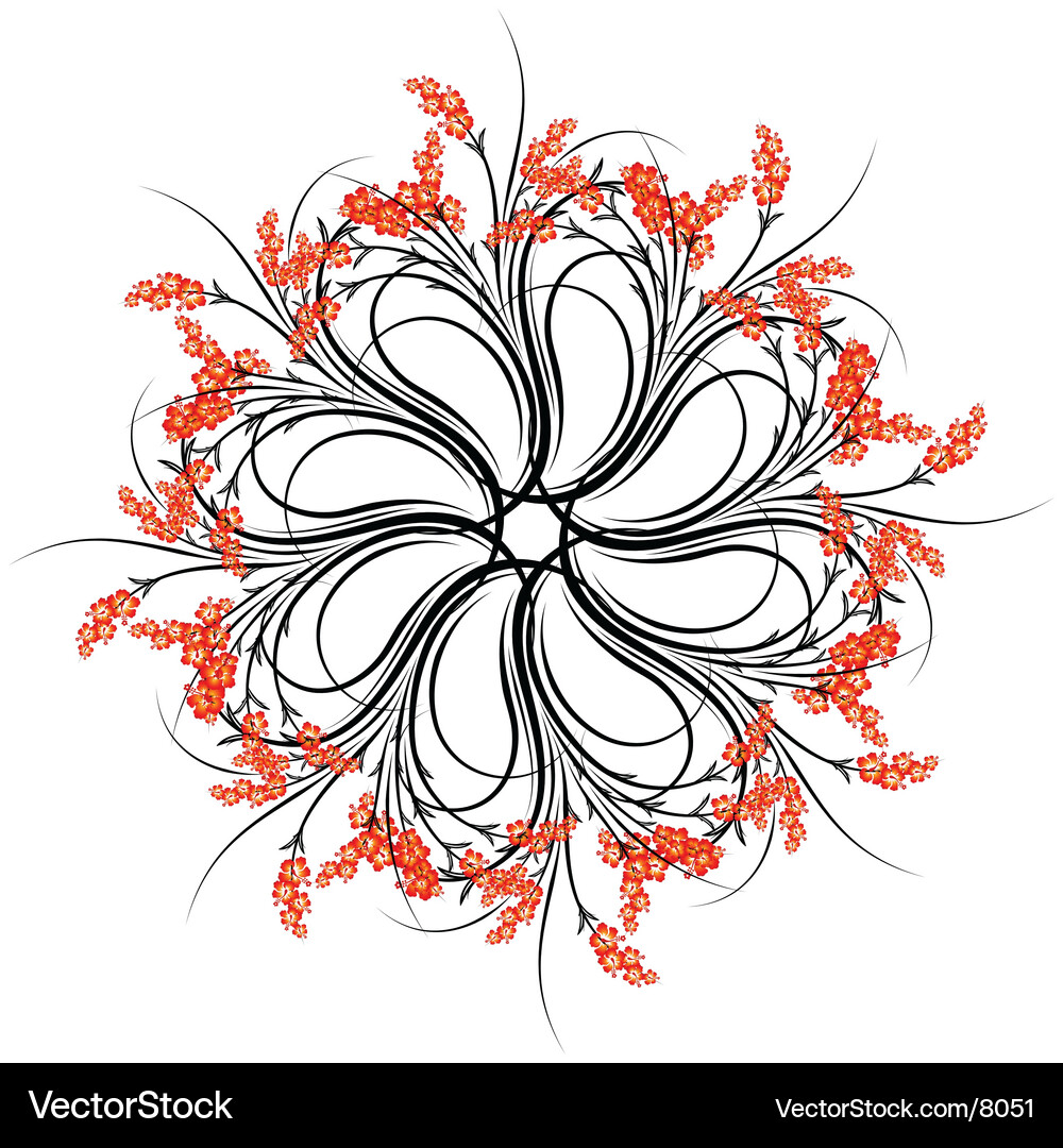 Floral Stem Pattern Vector Image
