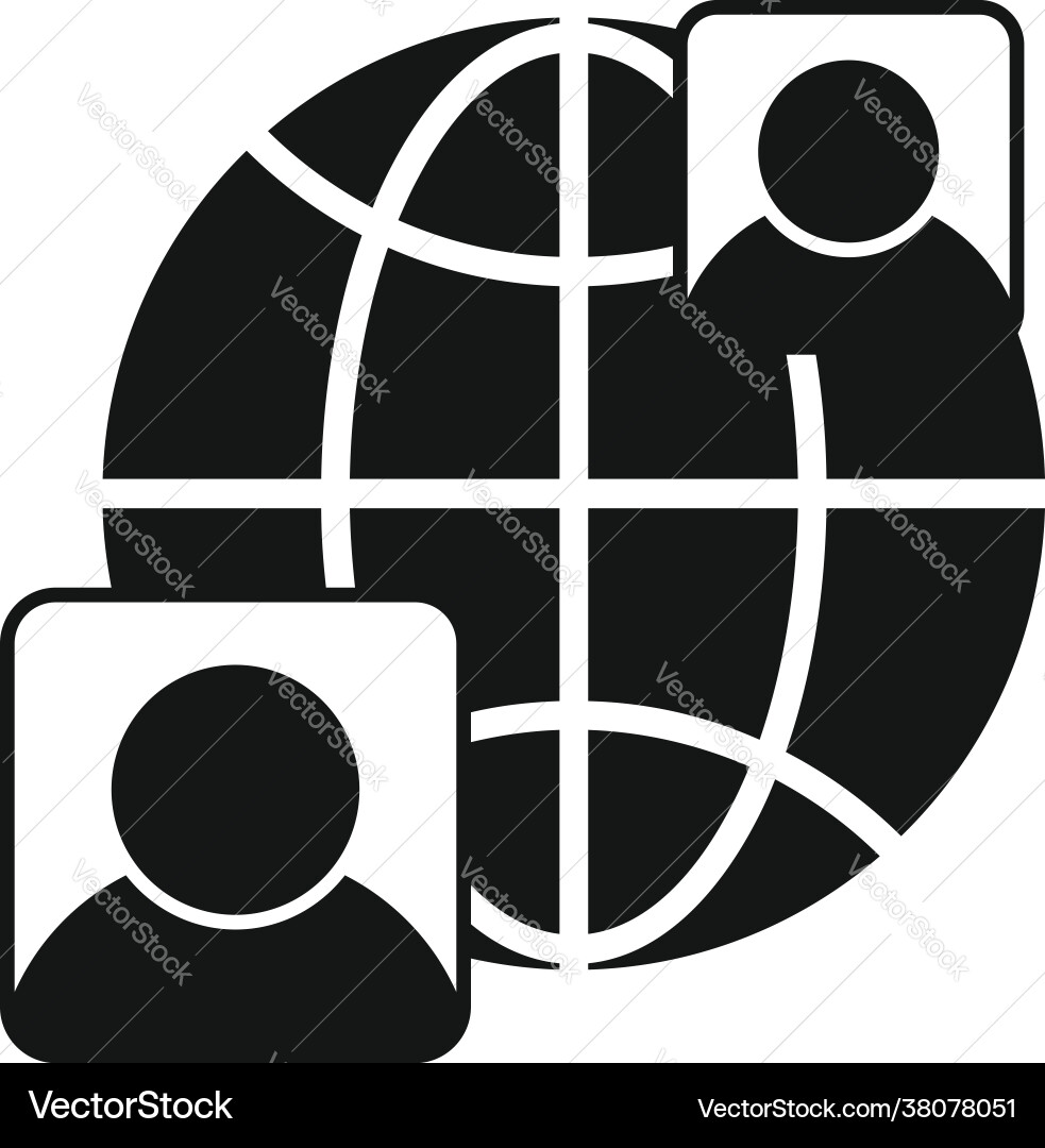 Global video call icon simple style Vector Image