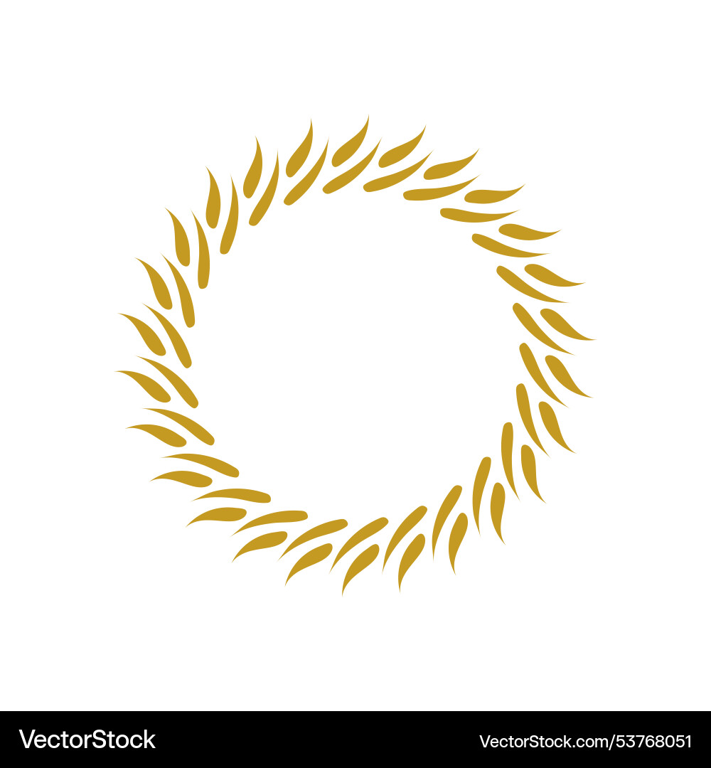 Gold circular laurel frame for invitations vector image