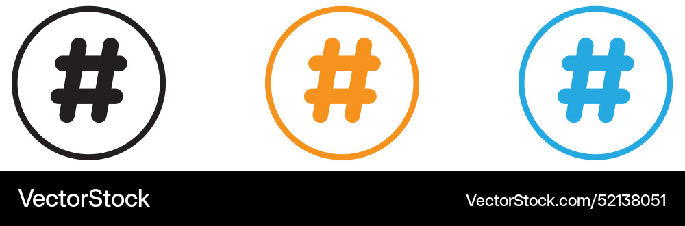 Hashtag logo set collection for web app ui Hashtag logo set collection for web app ui vector image