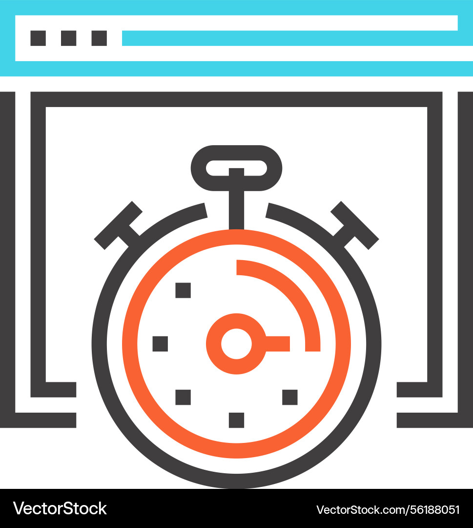 Page speed optimization flat line web icon concept Page speed optimization flat line web icon concept vector image