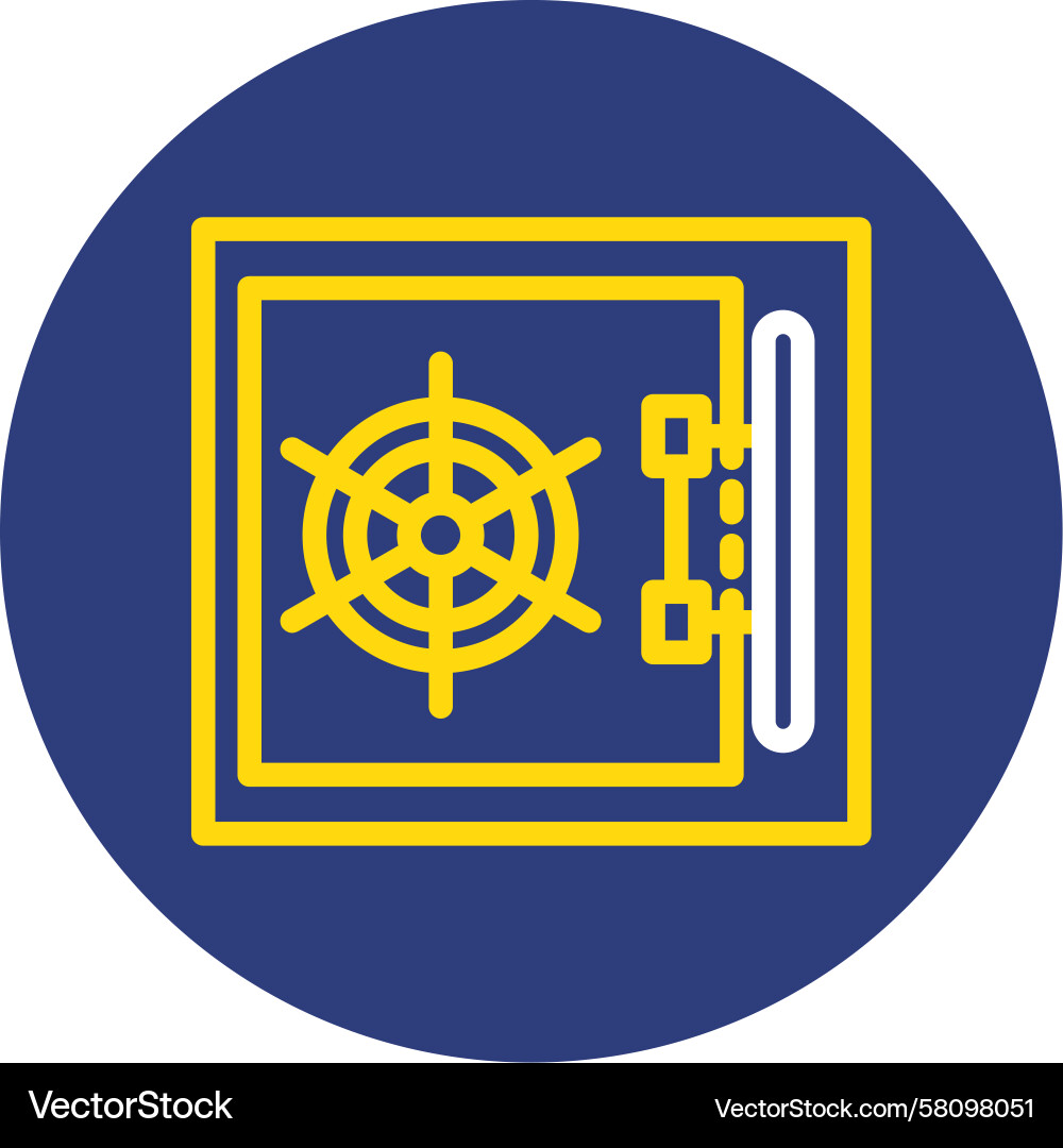 Secure Dual Line Safe Icon Vector Image