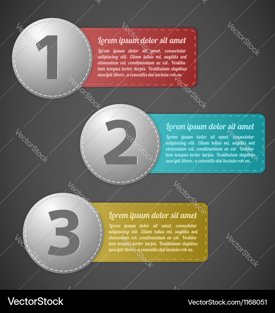 Stitched Labels with Text Vector Image
