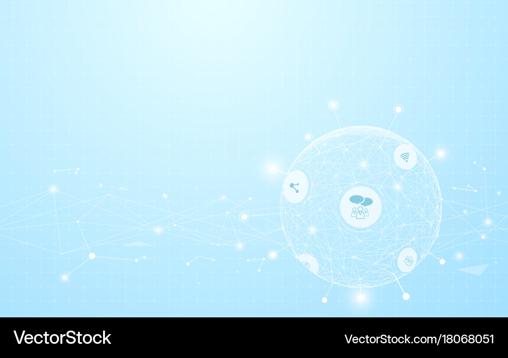 Technology & Global Network Connection Vector Image