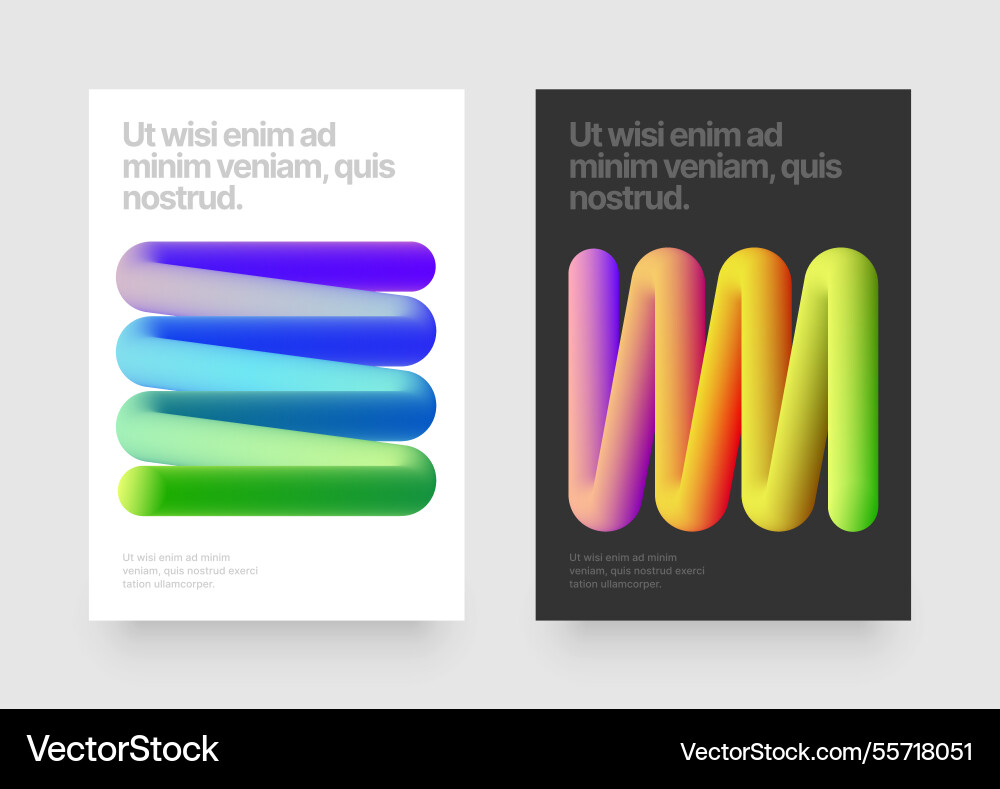 Template with colorful gradient squiggles shapes Vector Image