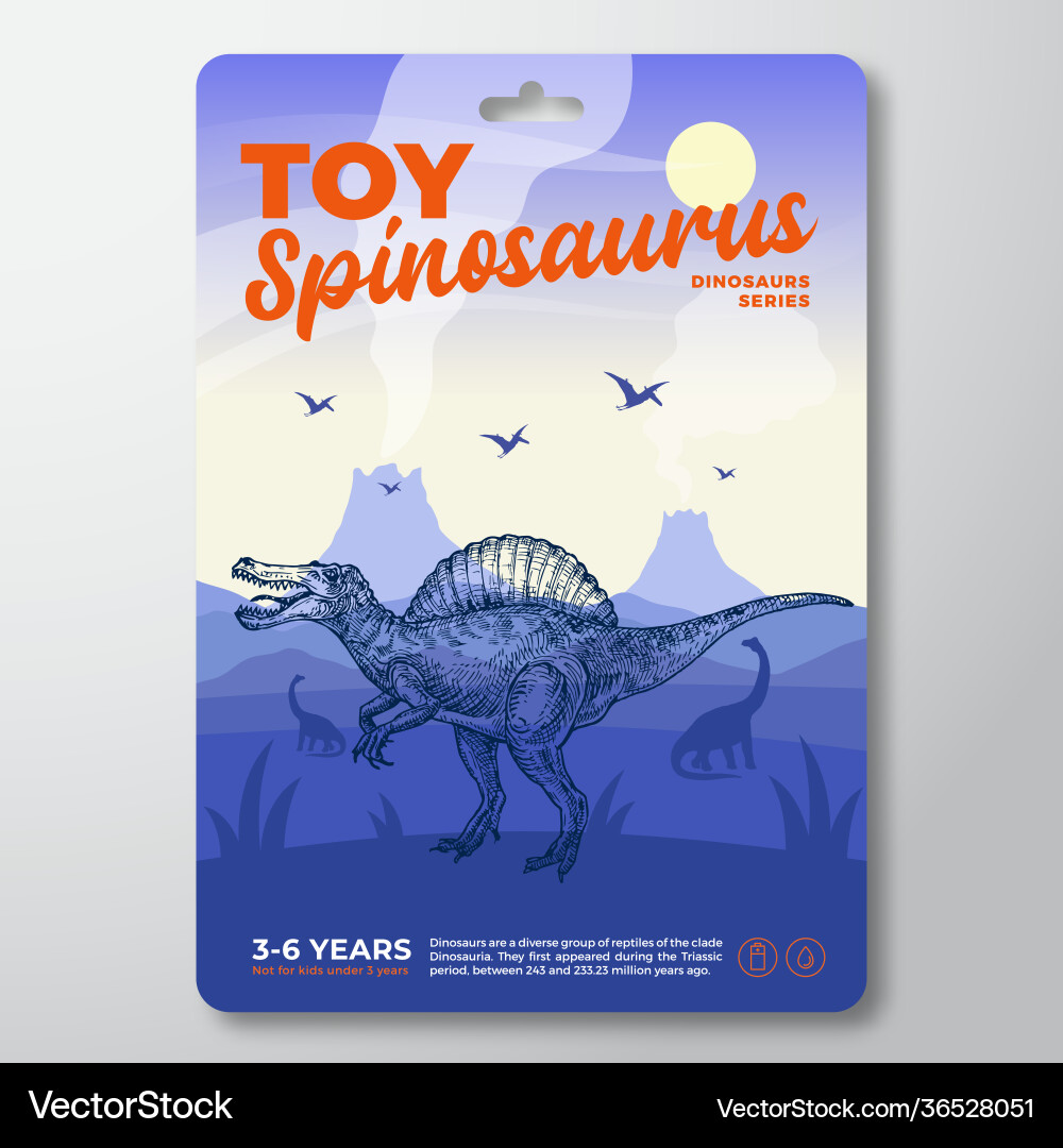 Toy dinosaur label template abstract Toy dinosaur label template abstract Vector Image