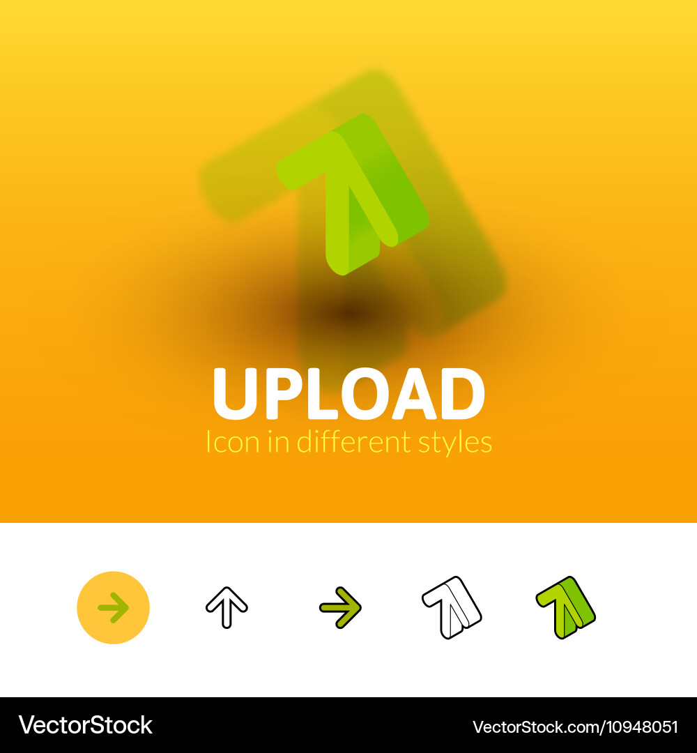 Upload icon in different style Vector Image