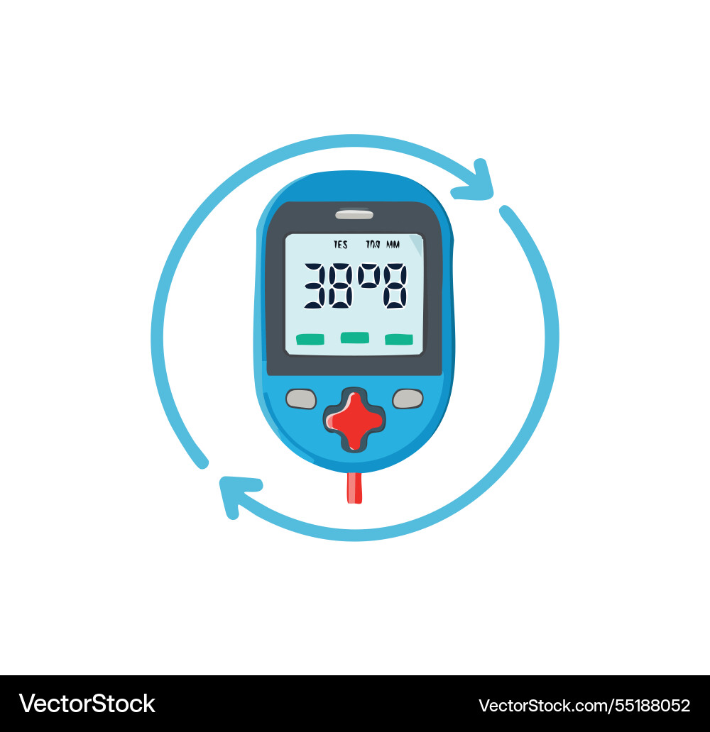 A ai smart glucose monitor simple Vector Image