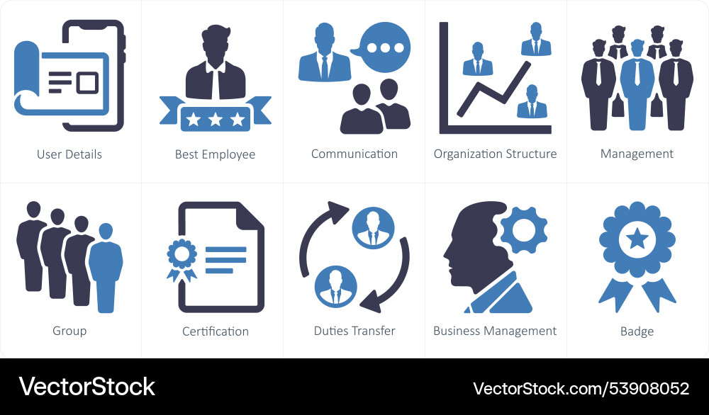 A set of 10 web marketing icons as user details vector image