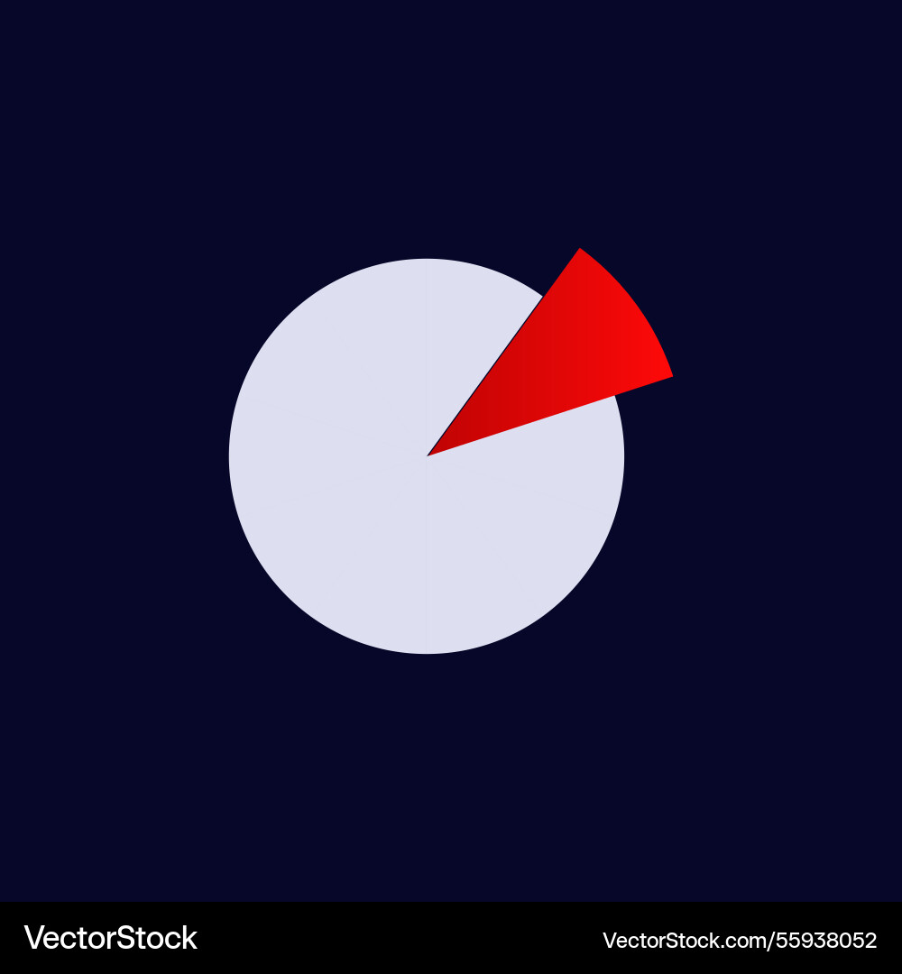 Colorful pie chart with red segment vector image