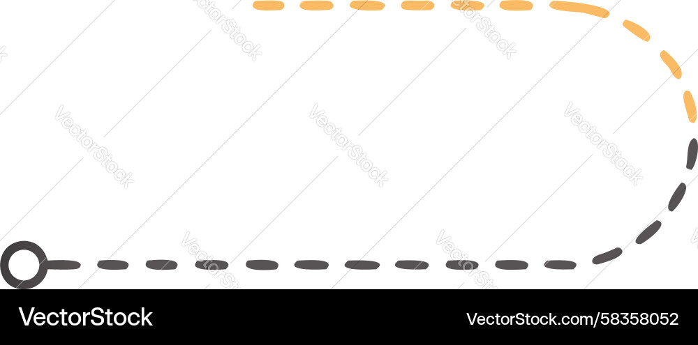 Dashed Path with Start Point Vector Image