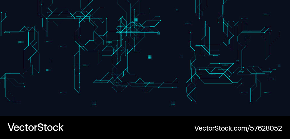 Digital circuit structure tech lines abstract vector image