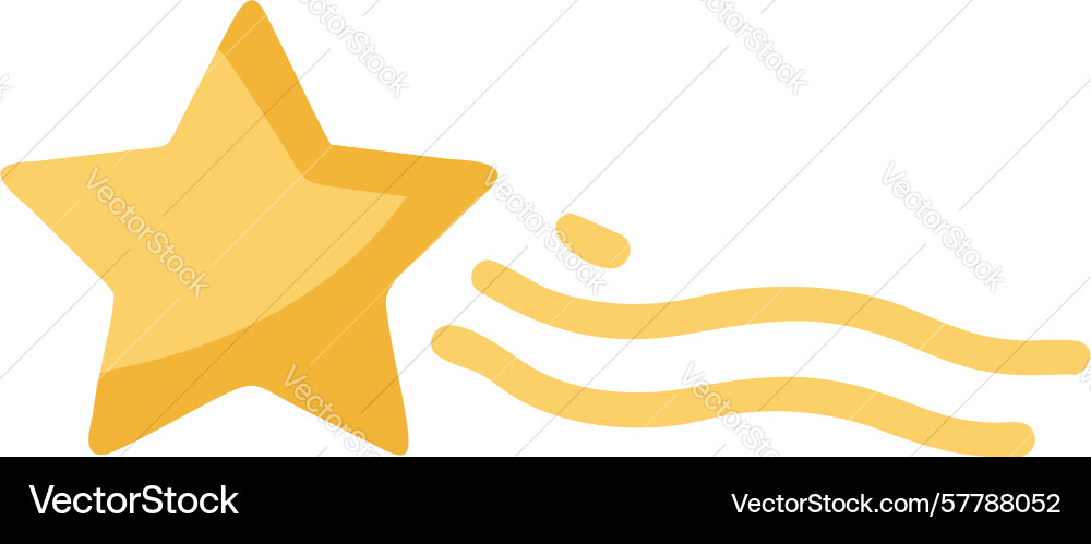 Dynamisches Sternsymbol mit nachlaufendem Bewegungseffekt Vektorbild