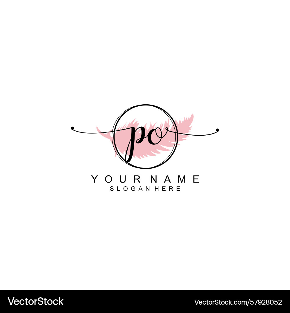 Handwriting logo concepts with initial po Handwriting logo concepts with initial po Vector Image