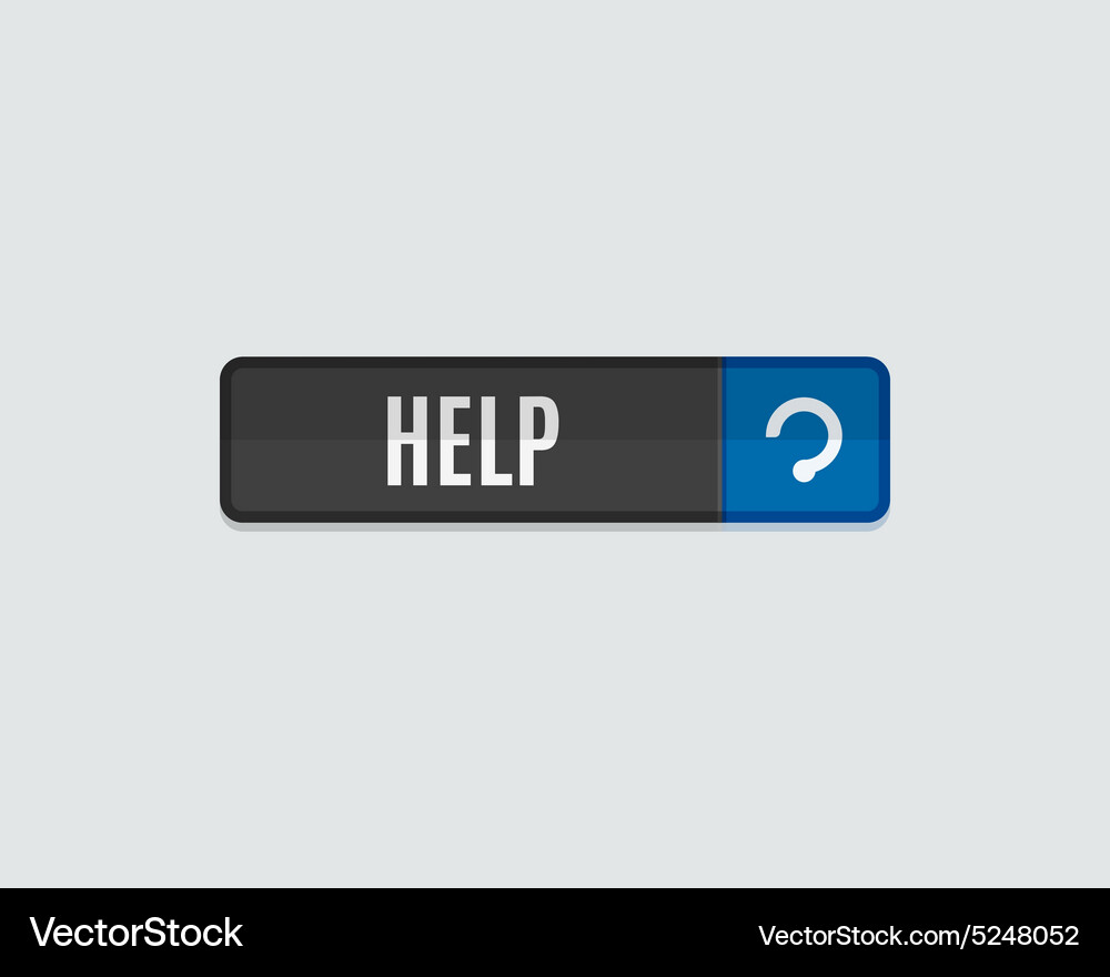 Help web button modern flat design Vector Image