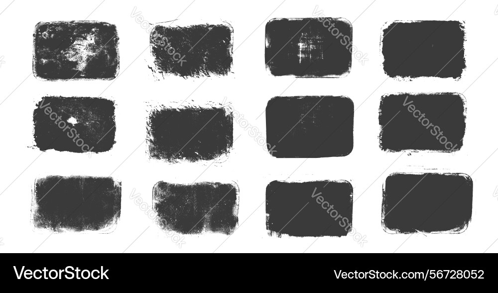 Ink grunge text boxes set callouts rectangles Ink grunge text boxes set callouts rectangles vector image
