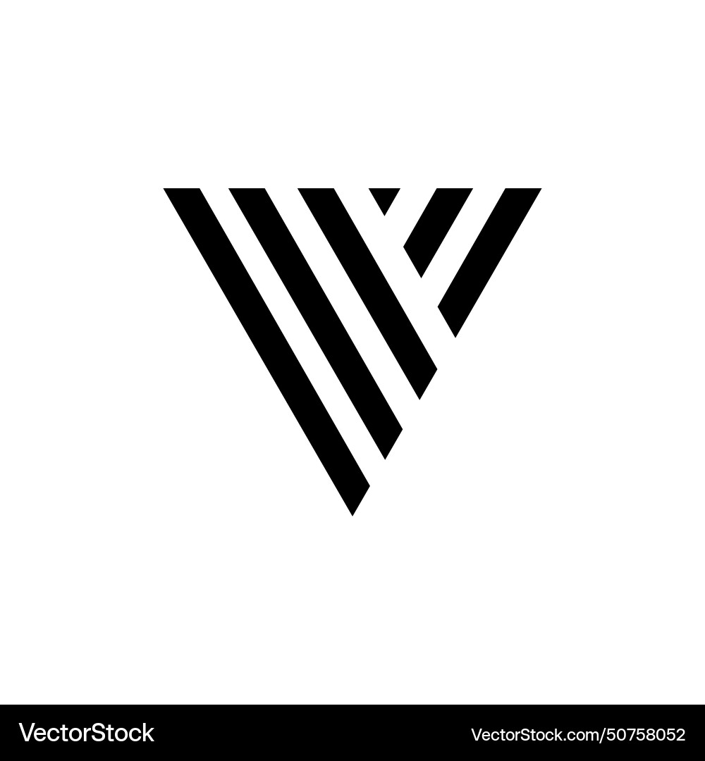 Letter v with triangle simple line shape modern Letter v with triangle simple line shape modern Vector Image