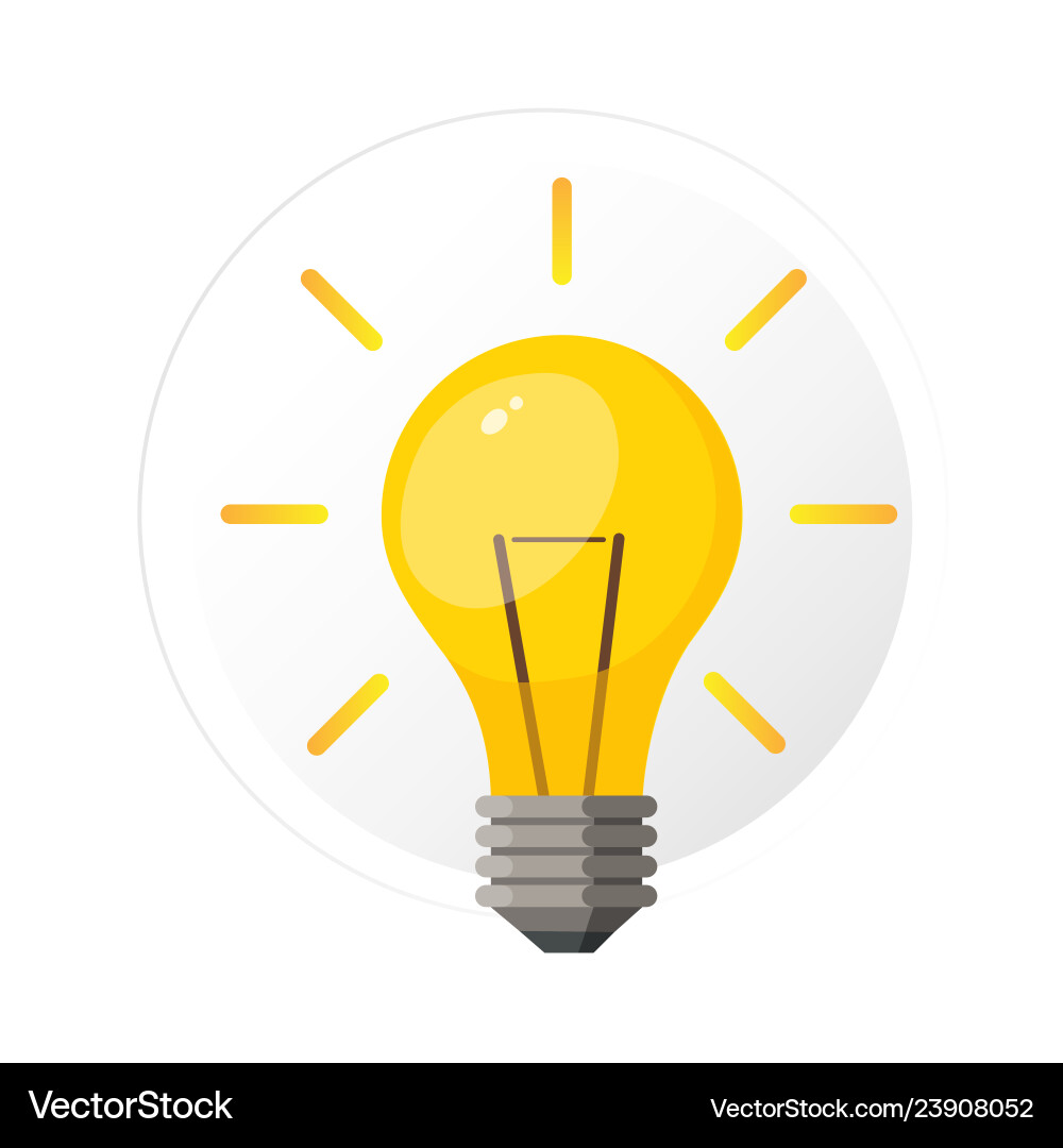 Light bulb with rays shine Light bulb with rays shine vector image