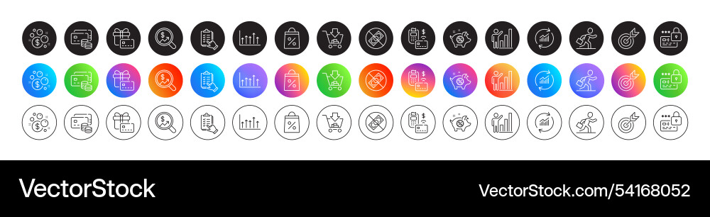 Money corrupt and update data line icons for web Money corrupt and update data line icons for web vector image