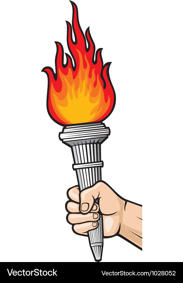 Olympic Torch with Flame vector image