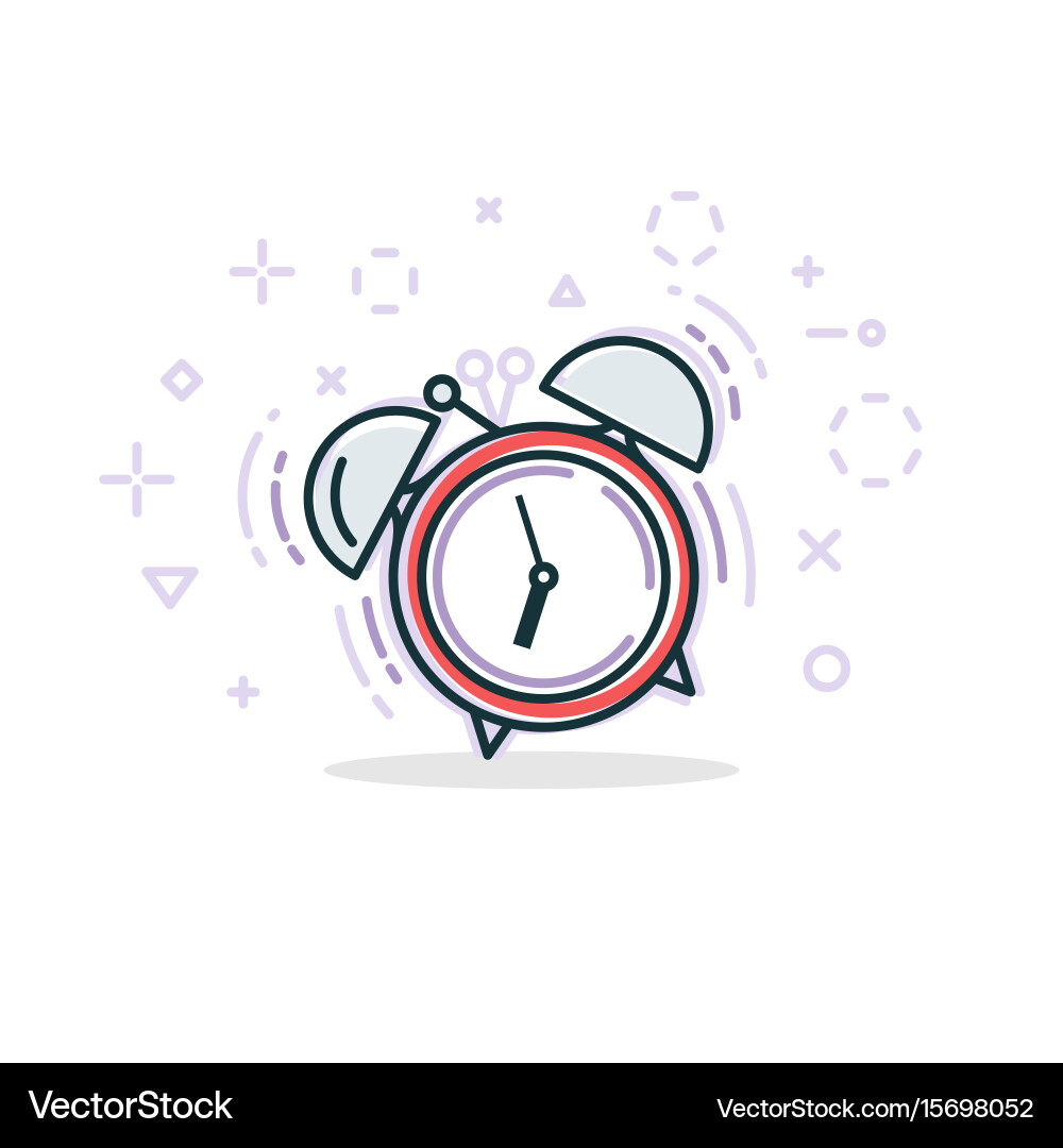 Red Alarm Clock Icon vector image